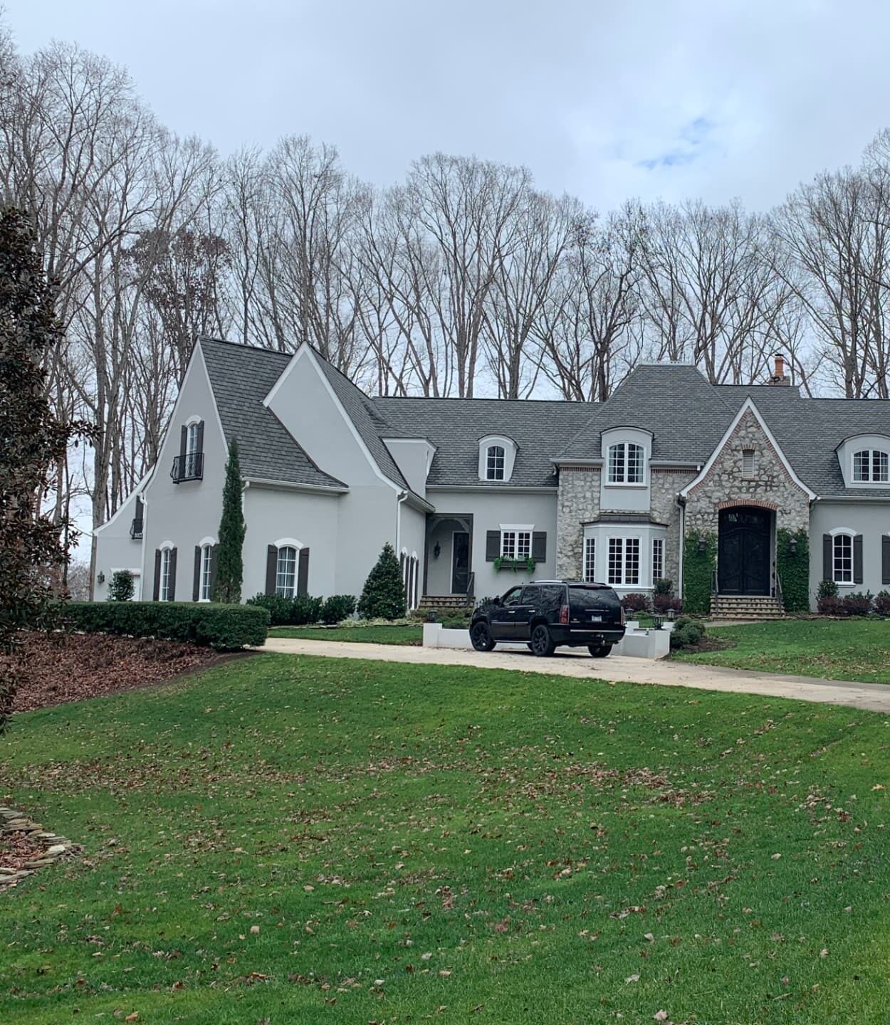 Stone and stucco estate home
